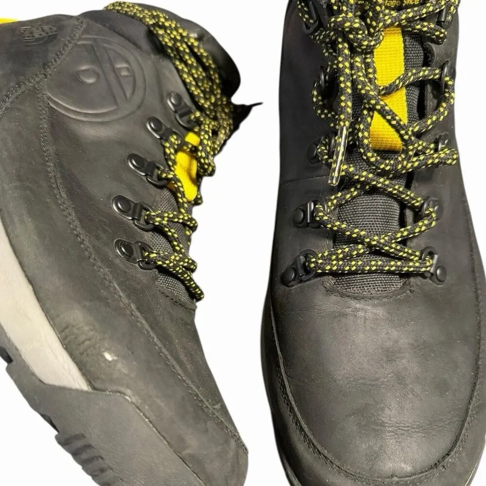 The North Face Back-To-Berkeley Redux Leather Winter Boots Black Yellow 9.5 Mens